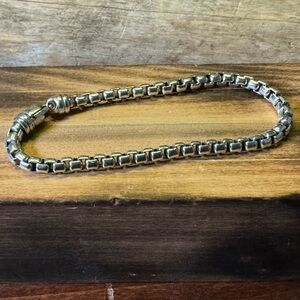 David Yurman box chain bracelet Sterling Silver,  5mm wide, 9”